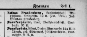 1909 Adressbuch Halle - Frankenberg Nathan
