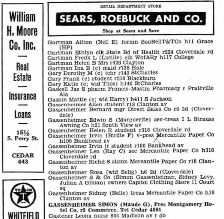 1937 Montgomery City Directory